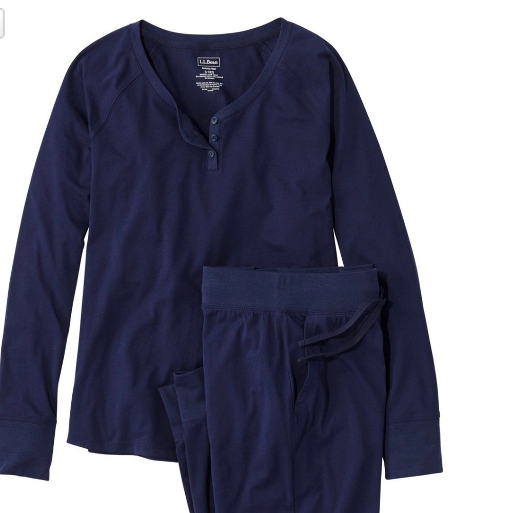 NWT LL BEAN navy pajama set